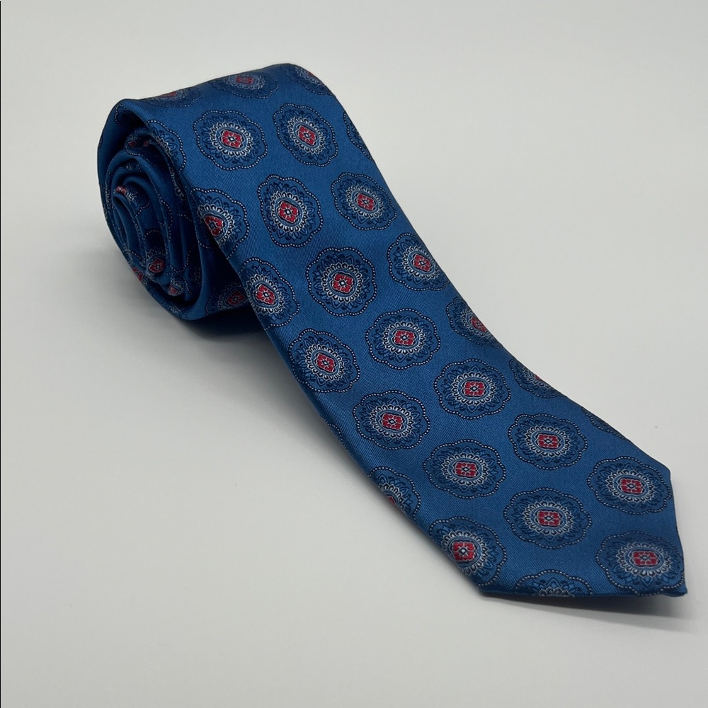 Canali Gorgeous Blue and Red Patterned Men's Tie